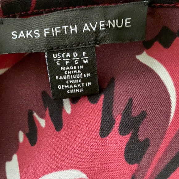 Saks Fifth Avenue Bell Flare Sleeve Plum Floral Flowy Tunic Shift Dress - S - Picture 11 of 13